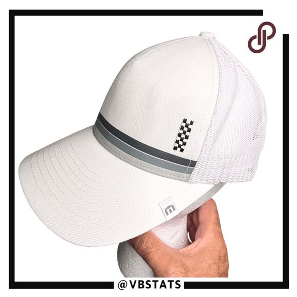 Travis Mathew Men's Snapback Mesh Trucker Ball Cap Hat White Adjustable - Picture 2 of 9